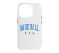 Carcasa para iPhone 14 Pro Texto Retro clásico de Baseball All Light Blue Stars