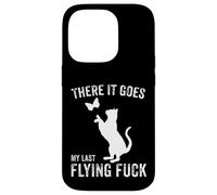 Carcasa para iPhone 14 Pro There It Goes My Last Flying Fuck Funny Sarcastic Cat Adulto