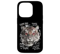 Carcasa para iPhone 14 Pro Tigre Ojos Rojos Mirada Furiosa Estilo Callejero Vibraciones