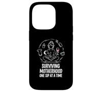 Carcasa para iPhone 14 Pro Tired Sip Mom Surviving Motherhood