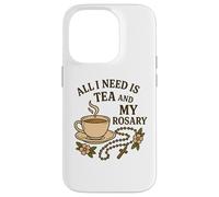 Carcasa para iPhone 14 Pro Todo lo Que Necesito es té y mi Rosario - Oración Católica
