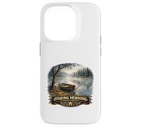 Carcasa para iPhone 14 Pro Tranquilo Lakeside Angler Amanecer Escape Wilderness