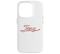 Carcasa para iPhone 14 Pro Troy New York Michigan Vintage Varsity Distressed Throwback