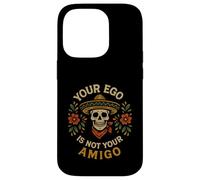 Carcasa para iPhone 14 Pro Tu Ego no es tu Amigo Sombrero Calavera Arte Popular