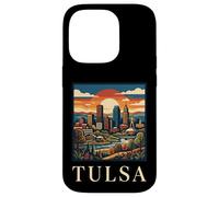 Carcasa para iPhone 14 Pro Tulsa Oklahoma Retro Vintage Horizonte Río Art Deco Monumento