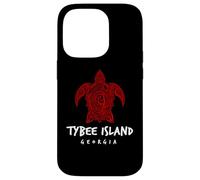 Carcasa para iPhone 14 Pro Tybee Island Georgia Tribal Sea Turtle Island Diseño
