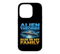 Carcasa para iPhone 14 Pro UFO UAP Alien Theory Run In My Family Truth Conspiracy Hechos