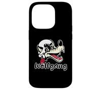 Carcasa para iPhone 14 Pro Un Lobo de Dibujos Animados Nombre Wolfgang con Mozart Peluca del Siglo XVIII