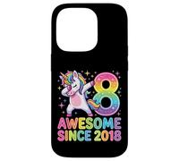 Carcasa para iPhone 14 Pro Unicornio Arcoiris Ocho con Awesome Since 2018