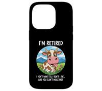 Carcasa para iPhone 14 Pro Vaca jubilada I'm Done You Can't Make Me Funny Humor