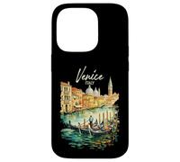 Carcasa para iPhone 14 Pro Venecia Góndola Italia Viaje Souvenir Acuarela