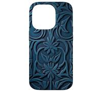 Carcasa para iPhone 14 Pro Verde Azulado Victoriano Art Nouveau Acanthus Peonías Orquídeas Flor