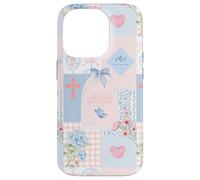 Carcasa para iPhone 14 Pro Verso bíblico Rosa Pastel Cristiano fe Religiosa Floral
