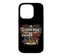 Carcasa para iPhone 14 Pro Veteran Made Freedom Paid Patriotic Eagle Flag 1776 250