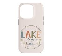 Carcasa para iPhone 14 Pro Vintage Junto al Lago cabaña Paddle Fin de Semana Ambiente del Lago