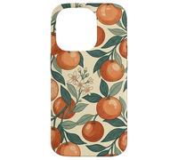 Carcasa para iPhone 14 Pro Vintage Orange Fruit and Blossom Botanical Pattern