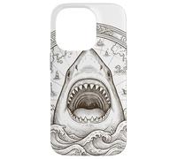 Carcasa para iPhone 14 Pro Vintage Shark Compass Ocean Explorer - Mapa náutico