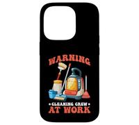 Carcasa para iPhone 14 Pro Warning Cleaning Crew At Work Custodio de Conserje -