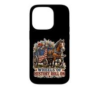 Carcasa para iPhone 14 Pro Wheels of History - Carro con Bandera Estadounidense