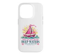 Carcasa para iPhone 14 Pro When You Pass Through Deep Waters Isaías 43:2 Versículo de la Biblia