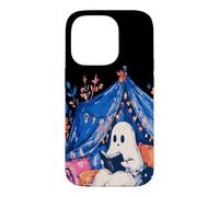 Carcasa para iPhone 14 Pro Whimsical Ghost Reading Book in Tent Cozy Halloween Reader