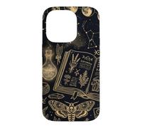 Carcasa para iPhone 14 Pro Witchy Celestial Moon Phase Spellbook Dark Magic Book Lovers