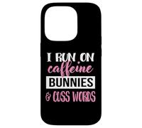 Carcasa para iPhone 14 Pro Womens Girls I Run On Bunnies & Caffeine Bunny Lover