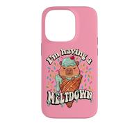 Carcasa para iPhone 14 Pro Womens Girls I'm Having A Meltdown Ice Cream Capybara Lover