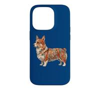 Carcasa para iPhone 14 Pro Womens Girls Kids Folk Art Illustration Corgi Dog Lover