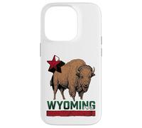 Carcasa para iPhone 14 Pro Wyoming Cowboy State Buffalo - Camiseta Vintage
