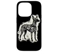 Carcasa para iPhone 14 Pro Xoloitzcuintli Perro Mexicano Sin Pelo Azteca Xolo Linocut