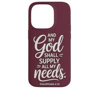 Carcasa para iPhone 14 Pro Y mi Dios suplirá Todas mis Necesidades Filipenses 4:19