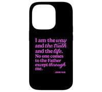 Carcasa para iPhone 14 Pro Yo Soy el Camino: la Verdad, la Vida, Juan, Las Escrituras, Versículo de la Biblia, Dios Ora
