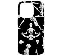 Carcasa para iPhone 14 Pro Yoga Esqueletos Huesos anatomía cráneo Espeluznante macabro siniestro