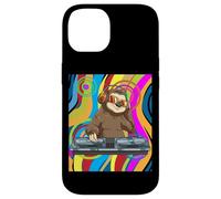 Carcasa para iPhone 14 Psicodélico DJ Sloth Techno EDM Música Dance