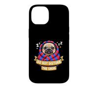 Carcasa para iPhone 14 Pug Do Not Funny Disturb The Cute Snug Burrito Manta Perro