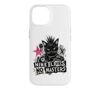 Carcasa para iPhone 14 Punk Cat Nine Lives No Masters Mohawk Anarchy