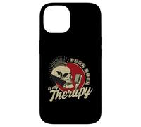 Carcasa para iPhone 14 Punk Rock Is My Therapy Skull Music Cráneo Retro Vintage