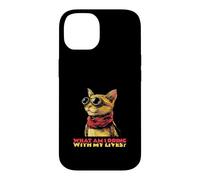 Carcasa para iPhone 14 ¿Qué Estoy Haciendo con mis Vidas (Funny Cat Graphic)