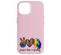 Carcasa para iPhone 14 Rainbow Lips Leopard Heart Decor Women Peace Love Equality