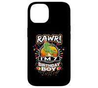 Carcasa para iPhone 14 Rawr I'm 7 7th Birthday Trex Dinosaur 7 Years Old For Boy