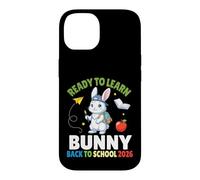 Carcasa para iPhone 14 Ready To Learn Bunny Back To School 2026 Estudiante Niños Niñas