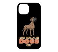 Carcasa para iPhone 14 Realmente Me Gustan los Perros Ok Amante de los Animales Lindo Gran Danés