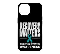 Carcasa para iPhone 14 Recovery Matters Concientización sobre la adicción al Alcohol a Las Drogas Verde Azulado