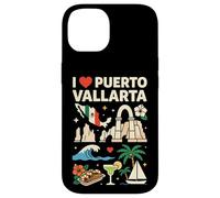 Carcasa para iPhone 14 Recuerdo de Viaje I Love Puerto Vallarta México