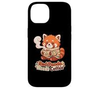 Carcasa para iPhone 14 Red Panda Needs Coffee Red Panda Girls Kids
