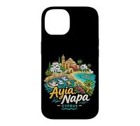 Carcasa para iPhone 14 Regalo de Recuerdo de Viaje de Ayia Napa Chipre Dibujado a Mano