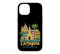 Carcasa para iPhone 14 Regalo de Recuerdo de Viaje de Cartagena Colombia Dibujado a Mano