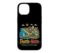 Carcasa para iPhone 14 Regalo de Recuerdo de Viaje de Pointe-Noire Congo Dibujado a Mano
