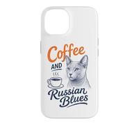 Carcasa para iPhone 14 Regalo para dueño de Amantes de los Gatos Coffee and Russian Blues
